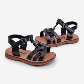 Sandalias de niña con cierre de velcro, Negro Marimona 3