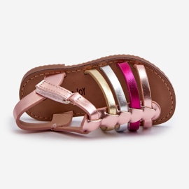 Sandalias Gladiadoras Infantiles con Cierre de Velcro, Multicolor Radovia rosa 1