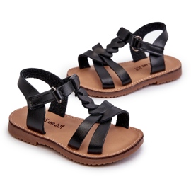 Sandalias de niña con cierre de velcro, Negro, Sarniema 6