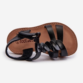 Sandalias de niña con cierre de velcro, Negro, Sarniema 2