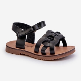 Sandalias de niña con cierre de velcro, Negro Venikoria 1
