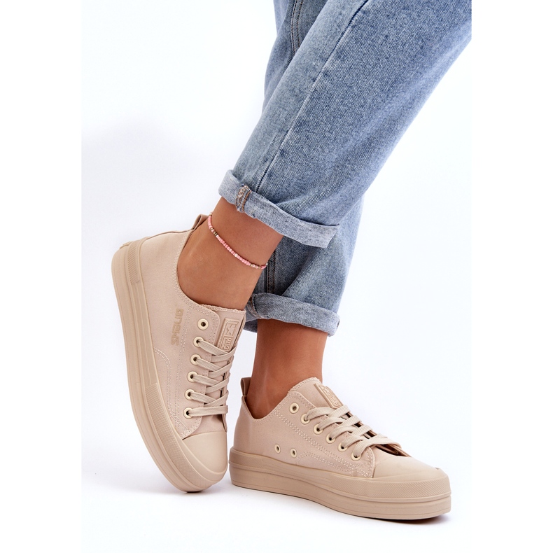 News Zapatillas Mujer De Tela Beige Staneva 3