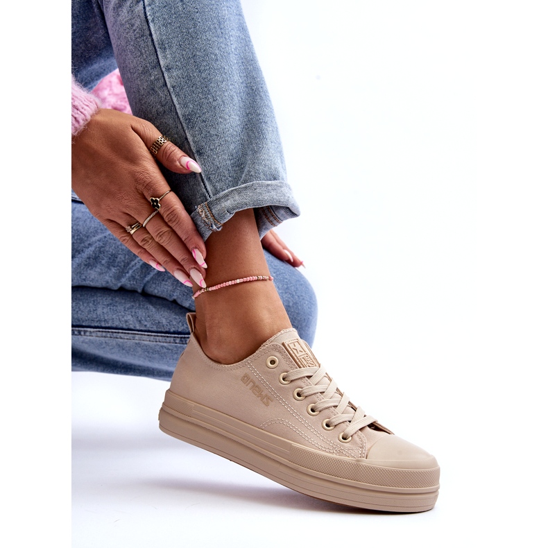 News Zapatillas Mujer De Tela Beige Staneva 9