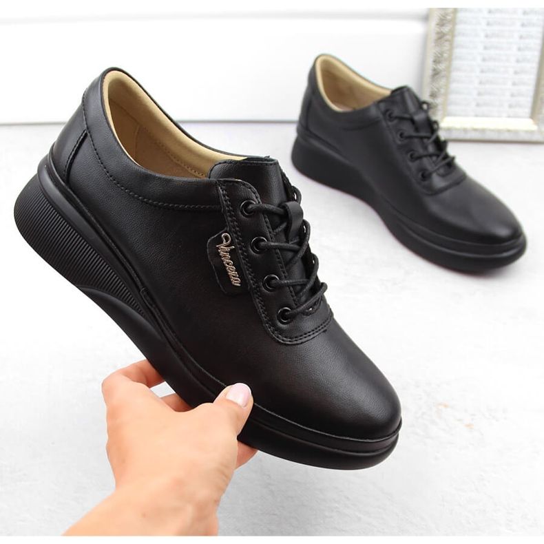 Zapatos con cordones mujer piel negro Vinceza 7922 1