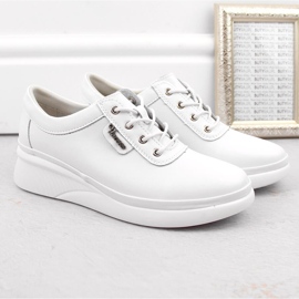 Zapatos con cordones mujer piel blanco Vinceza 7922 2