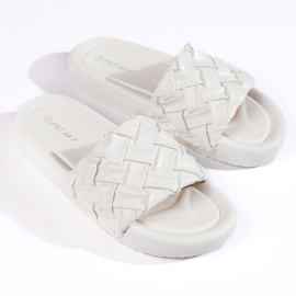 Babuchas mujer trenzadas blancas blanco 1 Babuchas mujer trenzadas blancas blanco 1