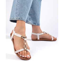 Sandalias mujer planas ligeras blancas blanco 4