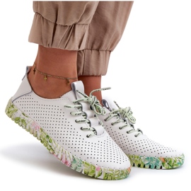 S.Barski Zapatos de Mujer con Cordones Fabricados en Piel Natural, Blanco Farnalea 11
