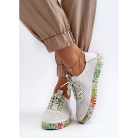 S.Barski Zapatos de Mujer con Cordones Fabricados en Piel Natural, Blanco Farnalea 9