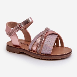 Sandalias Infantiles Velcro Brillantes Delphina Rosa rosado 7