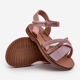 Sandalias Infantiles Velcro Brillantes Delphina Rosa rosado 6