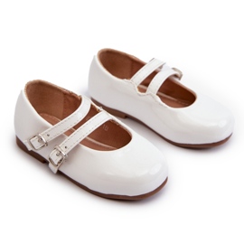 Bailarinas infantiles de charol con rayas blanco Margenis 6