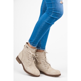 Juliet Botines beige con tacón plano 2