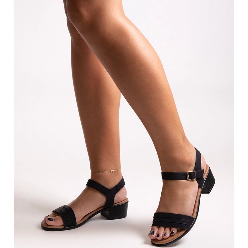 Sandalias tacón bajo Salsabi negras negro 1