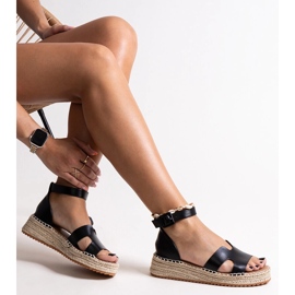 Sandalias cuña Laurencia negra negro 1