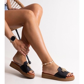 Chanclas de plataforma negras con hebilla Nibal negro 1