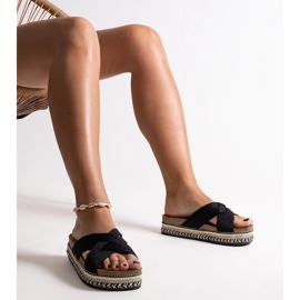 Chanclas negras con suela decorativa Demet. negro 3