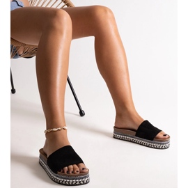 Chanclas negras con suela decorativa Jaśmina negro 3