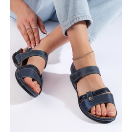 Sandalias mujer cómodas color azul 4