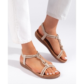 Sandalias slip-on beige para mujer 2