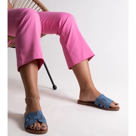 Pantuflas azules de ecopiel Hyiaba. 3