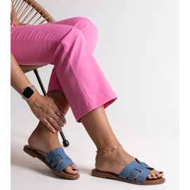 Pantuflas azules de ecopiel Hyiaba. 1