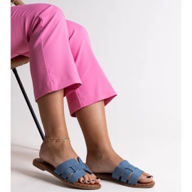 Pantuflas azules de ecopiel Hyiaba. 2