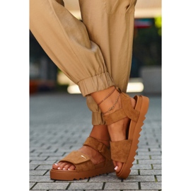 Sandalias Mujer Ante Plataforma Big Star NN274705 Marrón 7