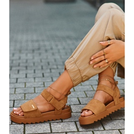 Sandalias Mujer Ante Plataforma Big Star NN274705 Marrón 5