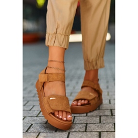 Sandalias Mujer Ante Plataforma Big Star NN274705 Marrón 8