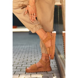 Sandalias Mujer Ante Plataforma Big Star NN274705 Marrón 4