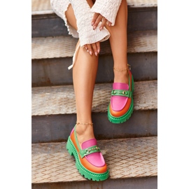 Zazoo 3476 Mocasines Mujer Piel, Verde multicolor 2