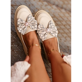 Mocasines Mujer Piel Con Lazo Laura Messi 2787 Beige Claro 5