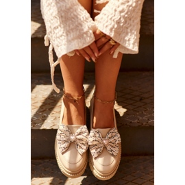 Mocasines Mujer Piel Con Lazo Laura Messi 2787 Beige Claro 14