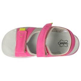 Sandalias infantiles befado, aplicación de piel con velcro 066Y100, rosa 1