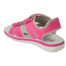 Sandalias infantiles befado, aplicación de piel con velcro 066Y100, rosa 3