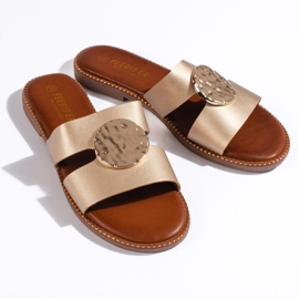 Chanclas de mujer clásicas doradas. dorado 4