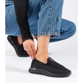 Deportivas mujer textil negras negro 4