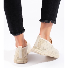 Deportivas mujer textil beige 3