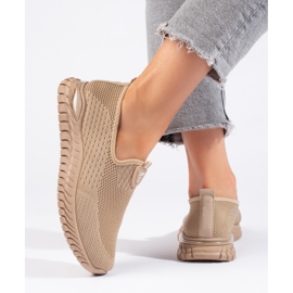 Deportivas mujer textil marrón 1