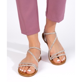 Sandalias mujer blancas brillo blanco 1