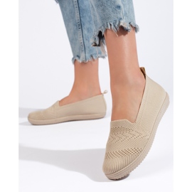 Slip-on de mujer de tejido beige 1 Slip-on de mujer de tejido beige 1