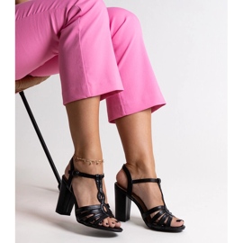 Sandalias de tacón negras de Mikaii negro 3