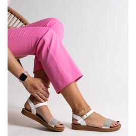 Sandalias blancas con circonitas Estellaria blanco 1