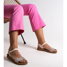 Sandalias beige con circonitas Estellaria 3