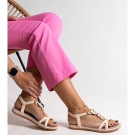 Sandalias beige con piedras Mimosa 1