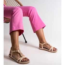 Sandalias beige con piedras Mimosa 3