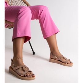 Sandalias plataforma doradas con pedrería Mifsa dorado 3