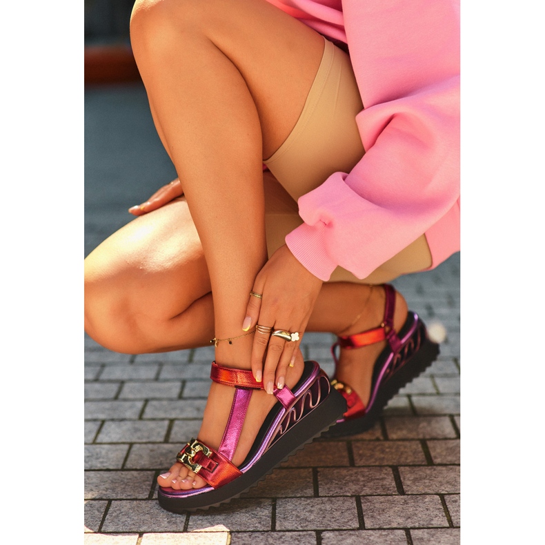 S.Barski Sandalias Cuña Mujer D&amp;A CR954 Morado púrpura 2