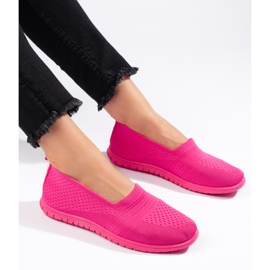 Zapatillas deportivas rosas sin cordones. rosado 1